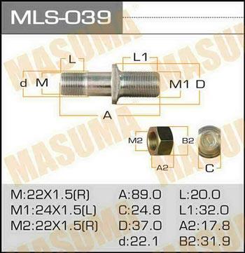 Masuma MLS-039 Radbefestigungsstiftschraube MLS039: Kaufen Sie zu einem guten Preis in Polen bei 2407.PL!