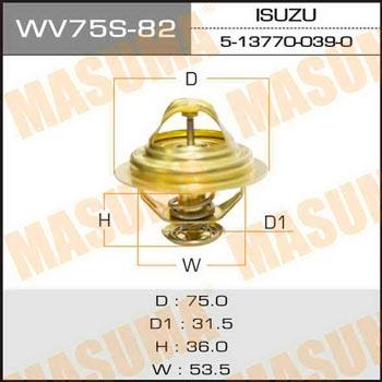 Masuma WV75S-82 Thermostat, coolant WV75S82: Buy near me in Poland at 2407.PL - Good price!