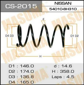 Masuma CS-2015 Suspension spring front CS2015: Buy near me at 2407.PL in Poland at an Affordable price!