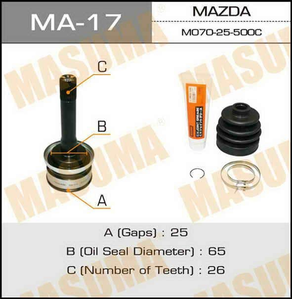 Masuma MA-17 Шарнир равных угловых скоростей (ШРУС) MA17: Отличная цена - Купить в Польше на 2407.PL!