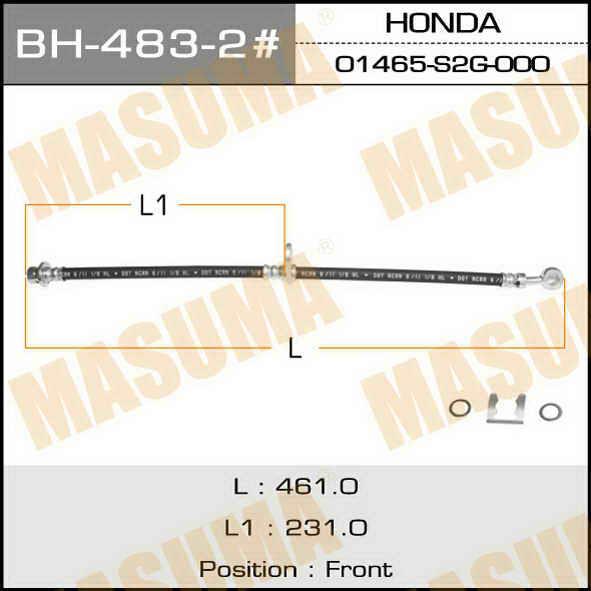 Masuma BH-483-2 Brake Hose BH4832: Buy near me in Poland at 2407.PL - Good price!