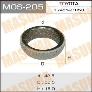 Masuma MOS-205 Exhaust pipe gasket MOS205: Buy near me in Poland at 2407.PL - Good price!