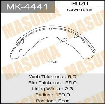 Masuma MK-4441 Szczęki hamulcowe, zestaw MK4441: Dobra cena w Polsce na 2407.PL - Kup Teraz!