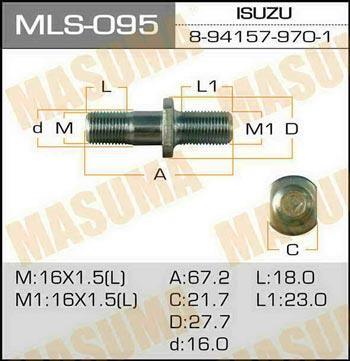 Masuma MLS-095 Radbefestigungsstiftschraube MLS095: Kaufen Sie zu einem guten Preis in Polen bei 2407.PL!