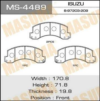 Masuma MS-4489 Колодки тормозные барабанные, комплект MS4489: Отличная цена - Купить в Польше на 2407.PL!