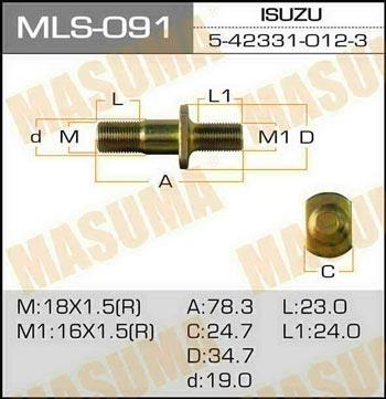 Masuma MLS-091 Wheel Stud MLS091: Buy near me at 2407.PL in Poland at an Affordable price!