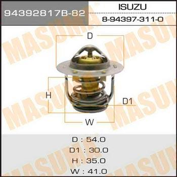 Masuma 94392817B-82 Thermostat, coolant 94392817B82: Buy near me in Poland at 2407.PL - Good price!