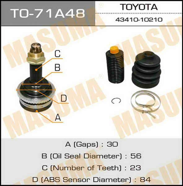 Masuma TO-71A48 Przegub homokinetyczny TO71A48: Dobra cena w Polsce na 2407.PL - Kup Teraz!