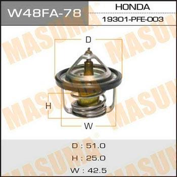 Masuma W48FA-78 Thermostat, coolant W48FA78: Buy near me at 2407.PL in Poland at an Affordable price!