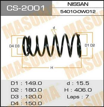 Masuma CS-2001 Suspension spring front CS2001: Buy near me at 2407.PL in Poland at an Affordable price!