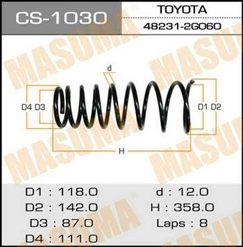 Masuma CS-1030 Пружина підвіски задня CS1030: Приваблива ціна - Купити у Польщі на 2407.PL!