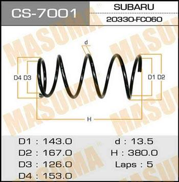 Masuma CS-7001 Suspension spring front CS7001: Buy near me in Poland at 2407.PL - Good price!
