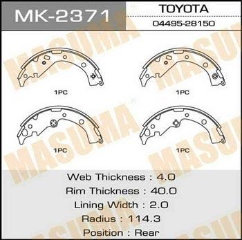 Masuma MK-2371 Bremsbackensatz MK2371: Kaufen Sie zu einem guten Preis in Polen bei 2407.PL!