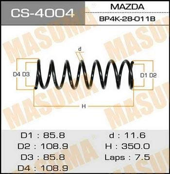 Masuma CS-4004 Coil Spring CS4004: Buy near me in Poland at 2407.PL - Good price!