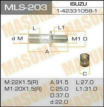 Masuma MLS-203 Radbefestigungsstiftschraube MLS203: Kaufen Sie zu einem guten Preis in Polen bei 2407.PL!