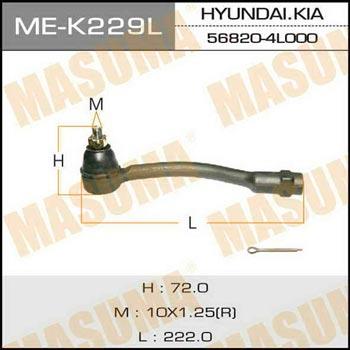 Masuma ME-K229L Tie rod end left MEK229L: Buy near me in Poland at 2407.PL - Good price!