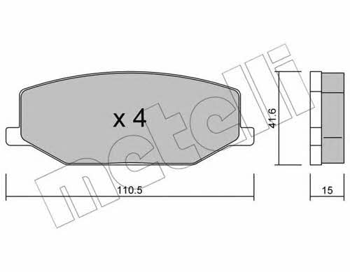 Metelli 22-0097-0 Тормозные колодки дисковые, комплект 2200970: Отличная цена - Купить в Польше на 2407.PL!