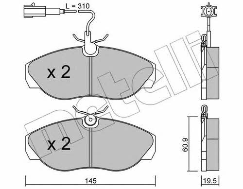 Metelli 22-0154-1 Гальмівні колодки, комплект 2201541: Приваблива ціна - Купити у Польщі на 2407.PL!