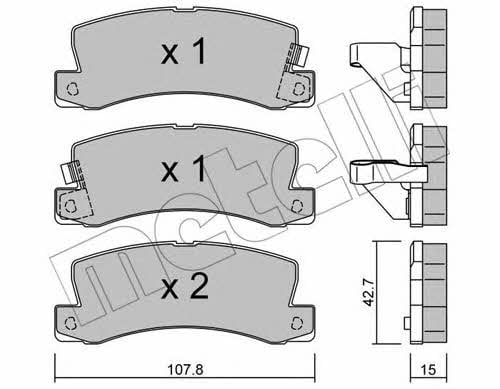 Metelli 22-0161-0 Brake Pad Set, disc brake 2201610: Buy near me in Poland at 2407.PL - Good price!