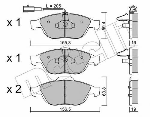 Metelli 22-0220-1 Гальмівні колодки, комплект 2202201: Приваблива ціна - Купити у Польщі на 2407.PL!