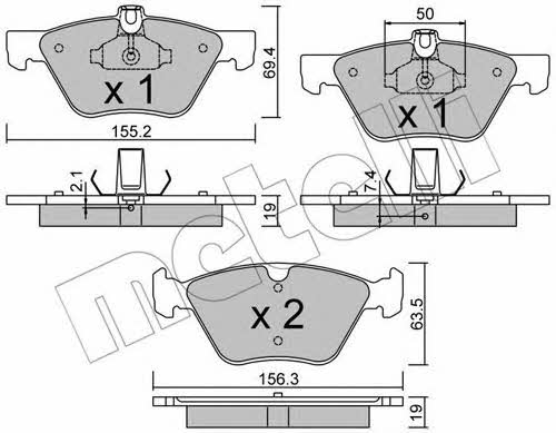 Metelli 22-0252-1 Гальмівні колодки, комплект 2202521: Приваблива ціна - Купити у Польщі на 2407.PL!