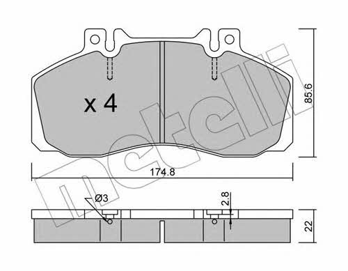 Metelli 22-0267-0 Brake Pad Set, disc brake 2202670: Buy near me in Poland at 2407.PL - Good price!