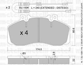 Metelli 22-0267-0K Тормозные колодки дисковые, комплект 2202670K: Отличная цена - Купить в Польше на 2407.PL!