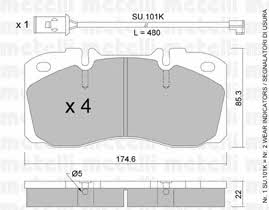 Metelli 22-0268-2K Гальмівні колодки, комплект 2202682K: Приваблива ціна - Купити у Польщі на 2407.PL!