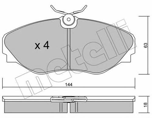 Metelli 22-0338-0 Тормозные колодки дисковые, комплект 2203380: Отличная цена - Купить в Польше на 2407.PL!