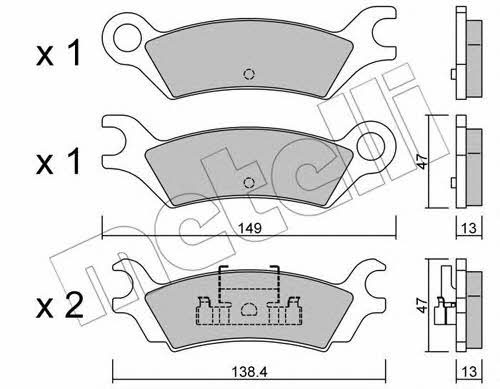 Metelli 22-0470-0 Тормозные колодки дисковые, комплект 2204700: Отличная цена - Купить в Польше на 2407.PL!