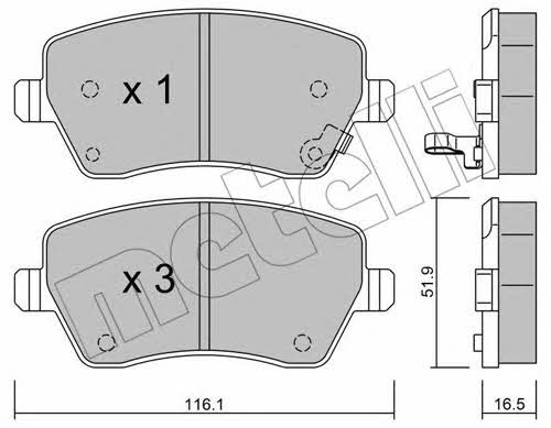 Metelli 22-0485-1 Brake Pad Set, disc brake 2204851: Buy near me in Poland at 2407.PL - Good price!