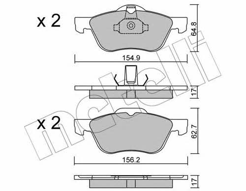 Metelli 22-0489-0 Тормозные колодки дисковые, комплект 2204890: Купить в Польше - Отличная цена на 2407.PL!