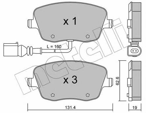 Metelli 22-0547-1 Brake Pad Set, disc brake 2205471: Buy near me in Poland at 2407.PL - Good price!