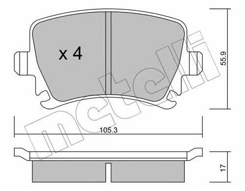 Metelli 22-0553-0 Гальмівні колодки, комплект 2205530: Приваблива ціна - Купити у Польщі на 2407.PL!