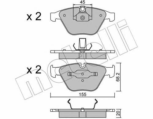 Metelli 22-0558-4 Тормозные колодки дисковые, комплект 2205584: Купить в Польше - Отличная цена на 2407.PL!