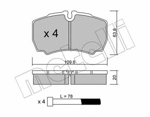 Metelli 22-0604-0 Brake Pad Set, disc brake 2206040: Buy near me in Poland at 2407.PL - Good price!