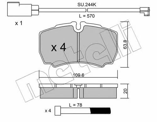 Metelli 22-0604-2K Тормозные колодки дисковые, комплект 2206042K: Отличная цена - Купить в Польше на 2407.PL!