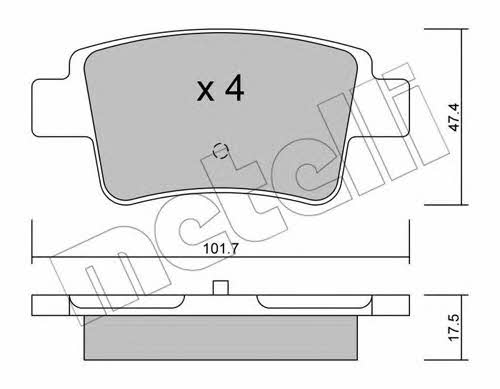 Metelli 22-0705-0 Brake Pad Set, disc brake 2207050: Buy near me in Poland at 2407.PL - Good price!