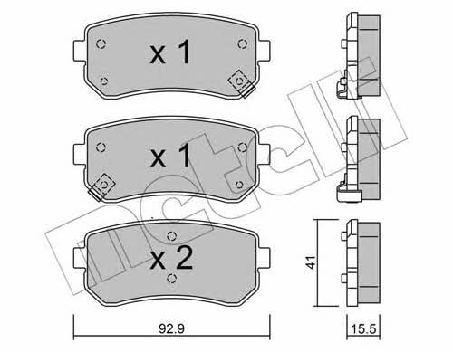 Metelli 22-0725-0 Brake Pad Set, disc brake 2207250: Buy near me in Poland at 2407.PL - Good price!