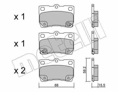 Metelli 22-0761-0 Brake Pad Set, disc brake 2207610: Buy near me in Poland at 2407.PL - Good price!