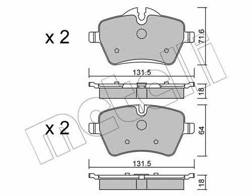 Metelli 22-0768-0 Brake Pad Set, disc brake 2207680: Buy near me in Poland at 2407.PL - Good price!