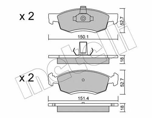 Metelli 22-0802-0 Гальмівні колодки, комплект 2208020: Купити у Польщі - Добра ціна на 2407.PL!