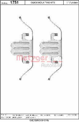 Metzger 109-1751 Mounting kit brake pads 1091751: Buy near me in Poland at 2407.PL - Good price!