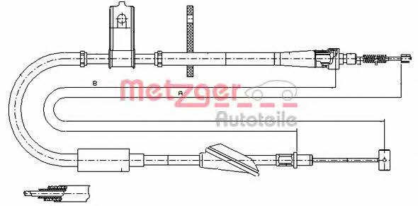 Metzger 11.5744 Cable Pull, parking brake 115744: Buy near me in Poland at 2407.PL - Good price!