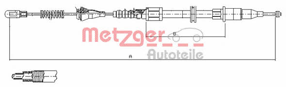 Metzger 11.5753 Parking brake cable left 115753: Buy near me in Poland at 2407.PL - Good price!