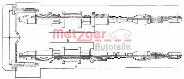 Metzger 11.5855 Cable Pull, parking brake 115855: Buy near me in Poland at 2407.PL - Good price!