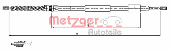 Metzger 11.604 Cable Pull, parking brake 11604: Buy near me in Poland at 2407.PL - Good price!