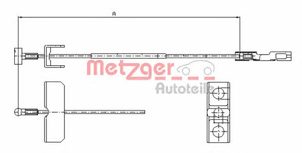 Metzger 11.6802 Cable Pull, parking brake 116802: Buy near me in Poland at 2407.PL - Good price!