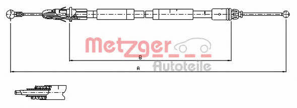 Metzger 11.6804 Cable Pull, parking brake 116804: Buy near me in Poland at 2407.PL - Good price!