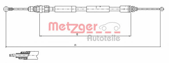Metzger 11.6807 Трос гальма стоянки, лівий 116807: Приваблива ціна - Купити у Польщі на 2407.PL!